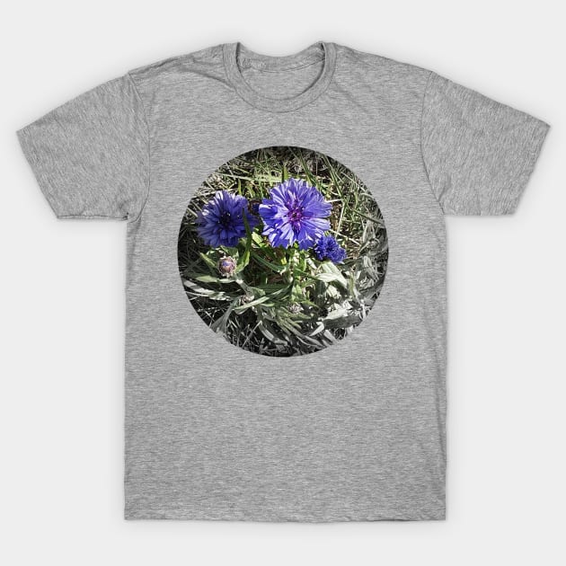 Blue wild flowers T-Shirt by koolbloom